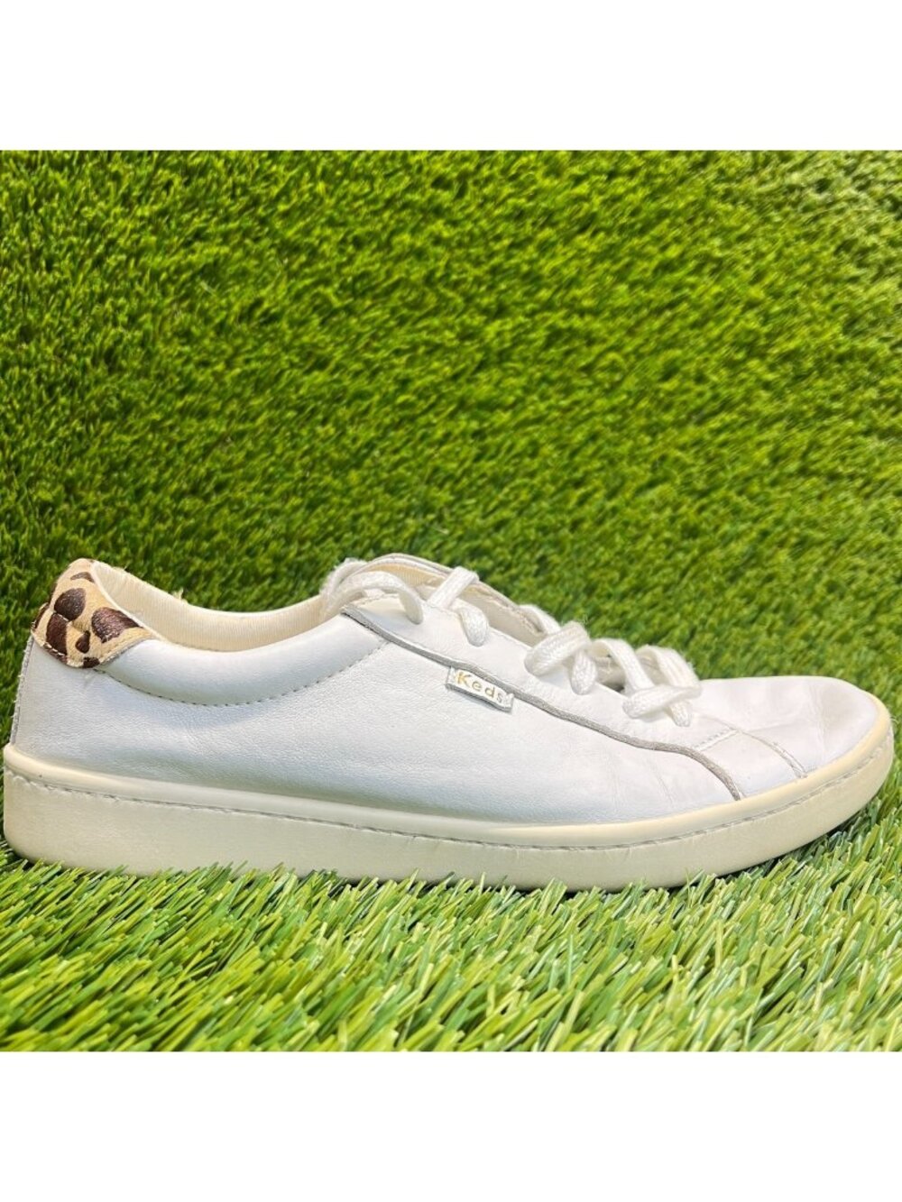 Keds x Kate Spade Womens Size 7.5 White Athletic Walking Leather Shoes Sneakers